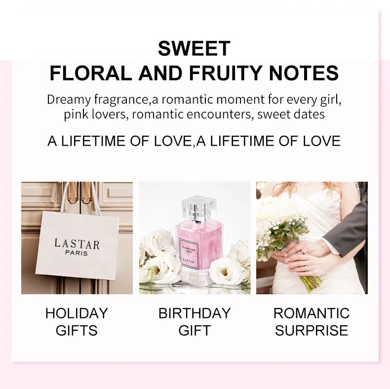 LASTAR Profumo da donna, regali di Natale. Totale 100 ml/3,38 fl oz, profumo di rosa, fragranza a lunga durata, atmosfera di datario