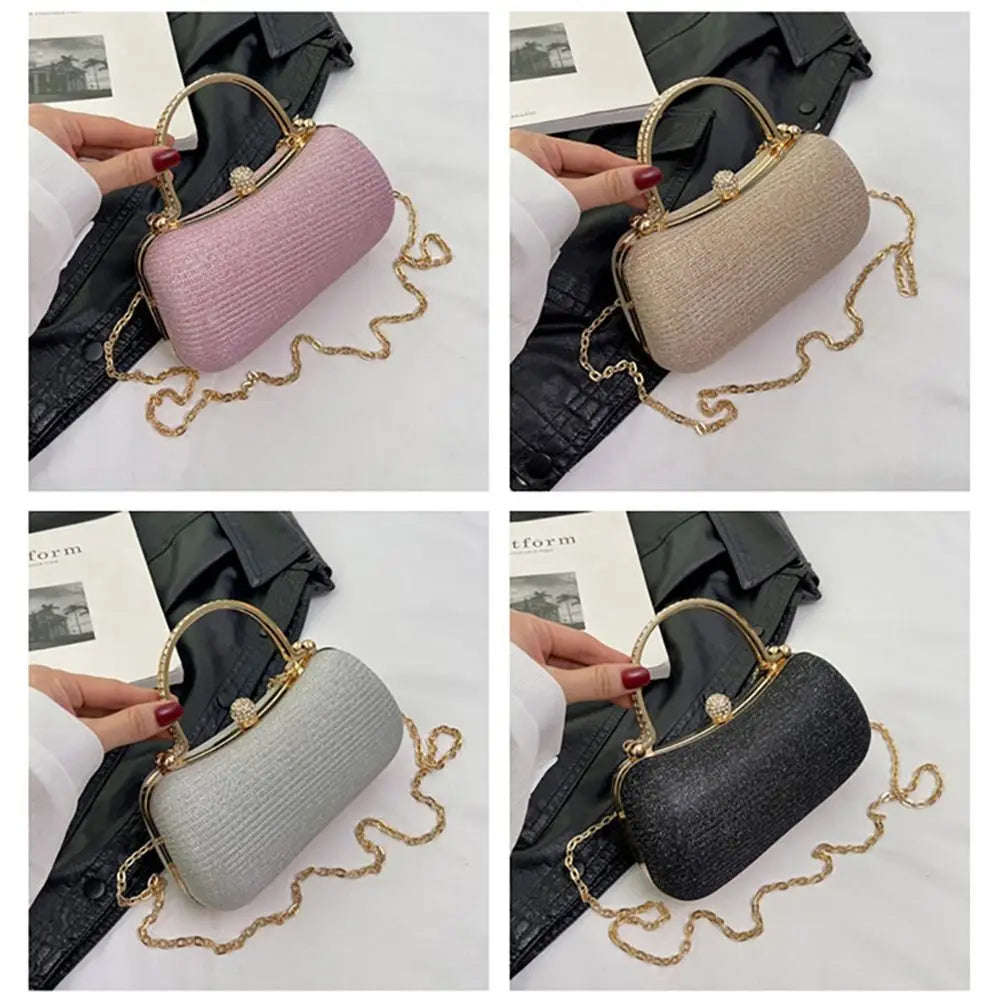 Borsa da sera da donna con perline da sposa Borsa da pranzo Borse a tracolla a catena Elegante pochette con strass Borsa da sera a forma di uovo
