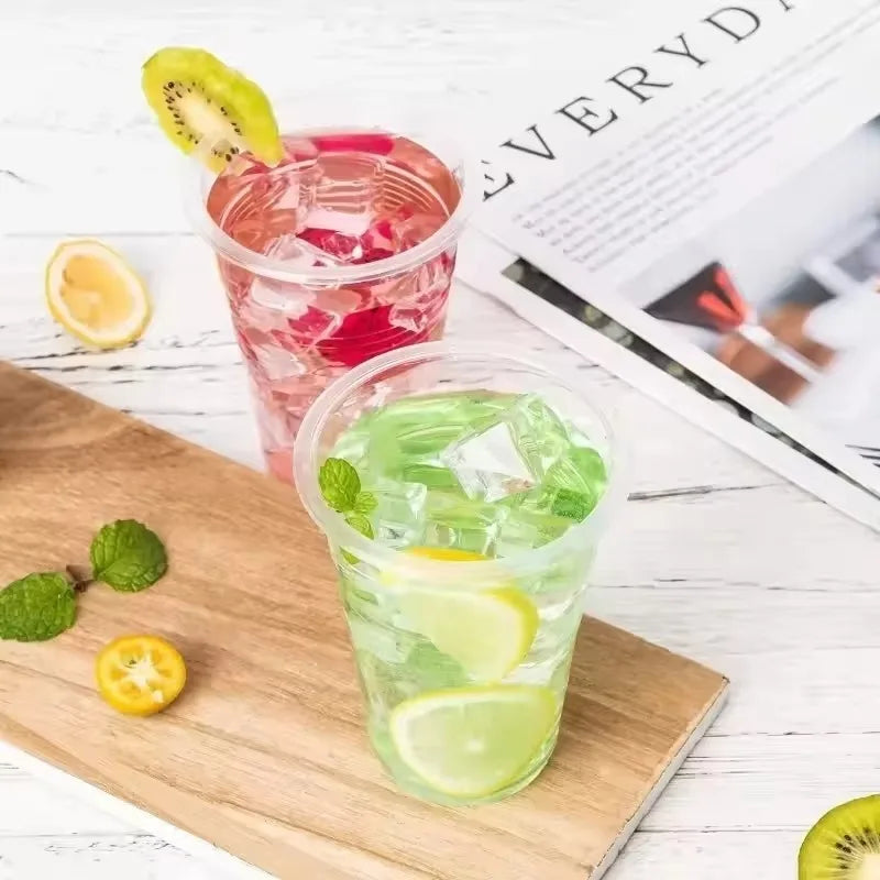 50/100 bicchieri di plastica trasparenti usa e getta, bicchieri per uso domestico, per succhi di frutta, caffรจ, gelato, utensili per feste di compleanno
