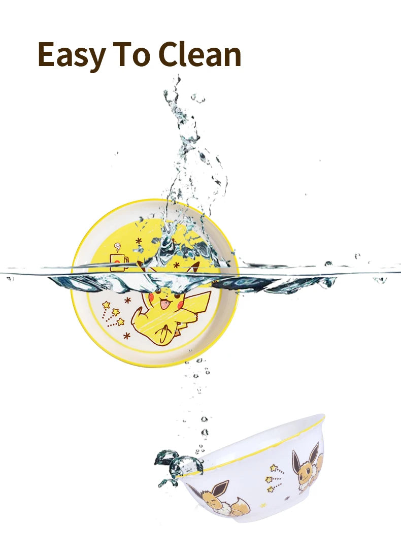 Set di Stoviglie in Ceramica Pokemon Autorizzato SHUNXIANG, Piatti con Motivi Cartoon, Set da Cena, Adatto al Microonde, per Casa, Ciotole