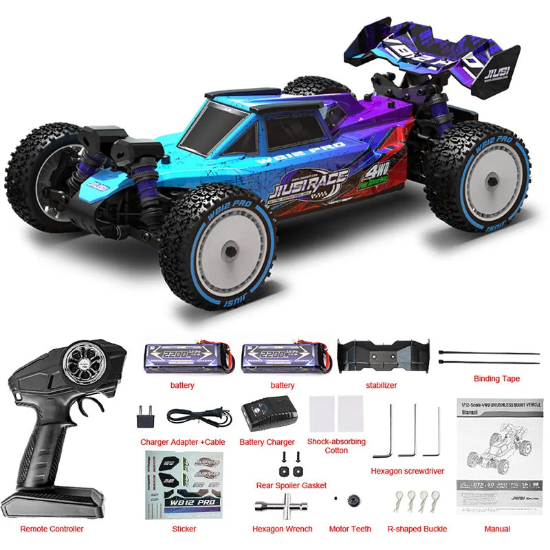 Auto RC JIUSI 1/12 WB12 PRO 4WD 80km/h Brushless 2.4G Telecomando Drift Racing Veicolo Fuoristrada ad Alta Velocità Giocattolo RC Regalo