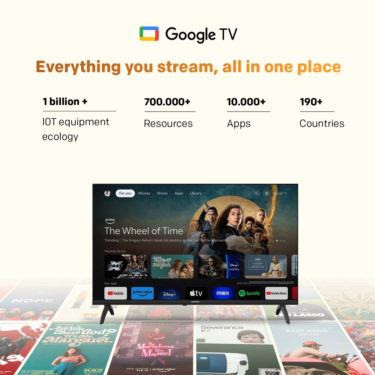Coocaa Smart TV QLED da 32" – Google Cast integrato, 60Hz, HDR10 e HLG, Dolby Audio, Qyocare 5.0 Anti Luce Blu, senza sfarfallio, 2 porte HDMI e 2 porte USB, luminosità di 200 cd/m²