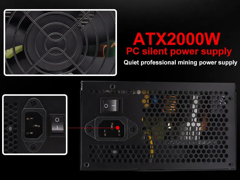 T.F.SKYWINDINTL nuovo 2000W ATX PSU alimentatore minerario supporto alimentazione PC 8 schede Display GPU 95% efficienza per BTC Bitcoin Miner