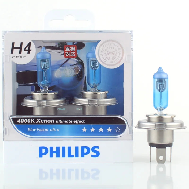 Philips H4 H7 H11 HB3 HB4 H8 H1 H3 9005 Crystal Vision Faro alogeno per auto 4300K Bianco brillante 5000K Diamond Vision Lampade automatiche