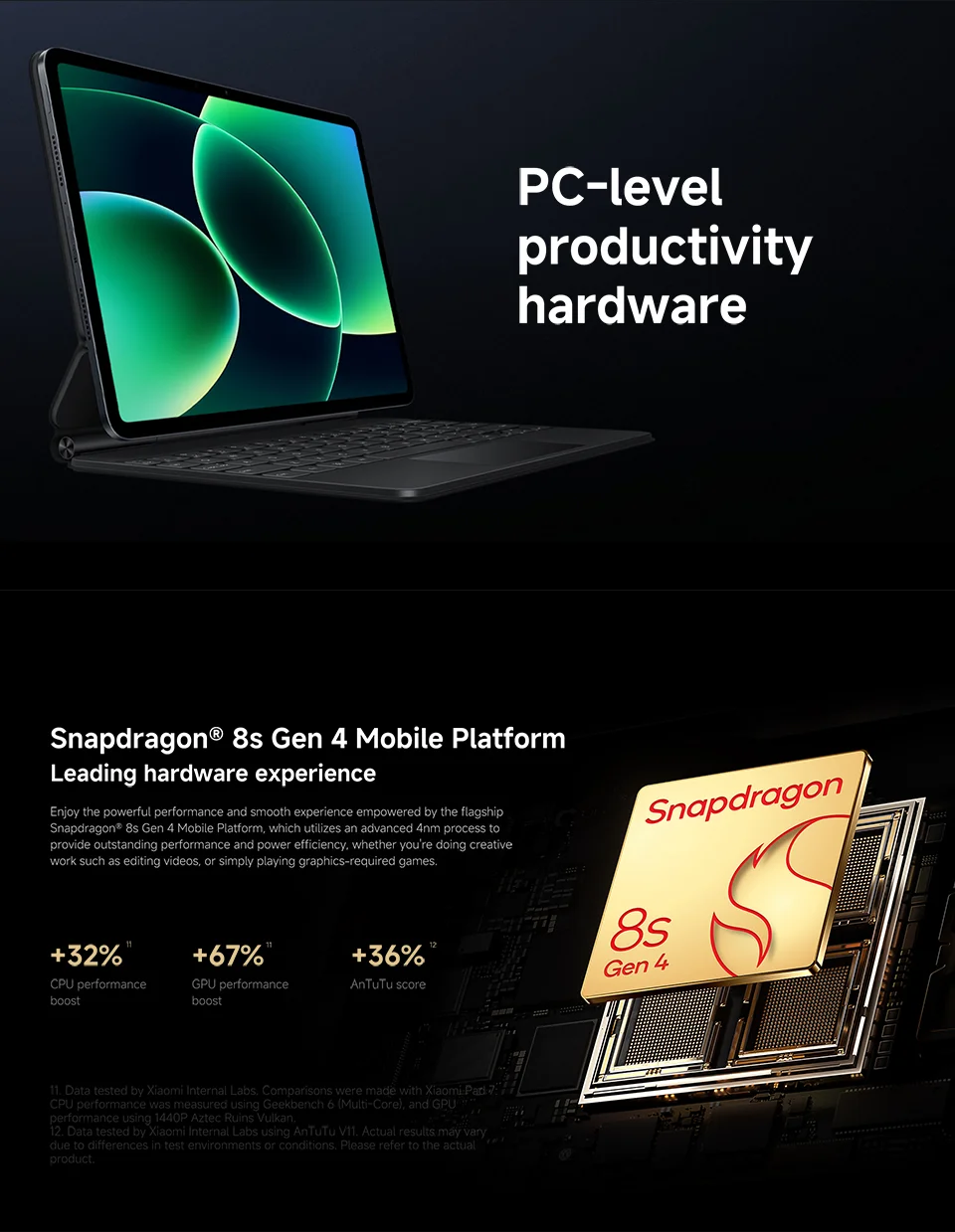 Xiaomi Pad 8 Versione Globale, Tablet con Display LCD da 11.2 Pollici 3.2K 144Hz, Snapdragon ® Mi Pad con Fotocamera da 3MP di 8a Generazione e Batteria da 9200mAh