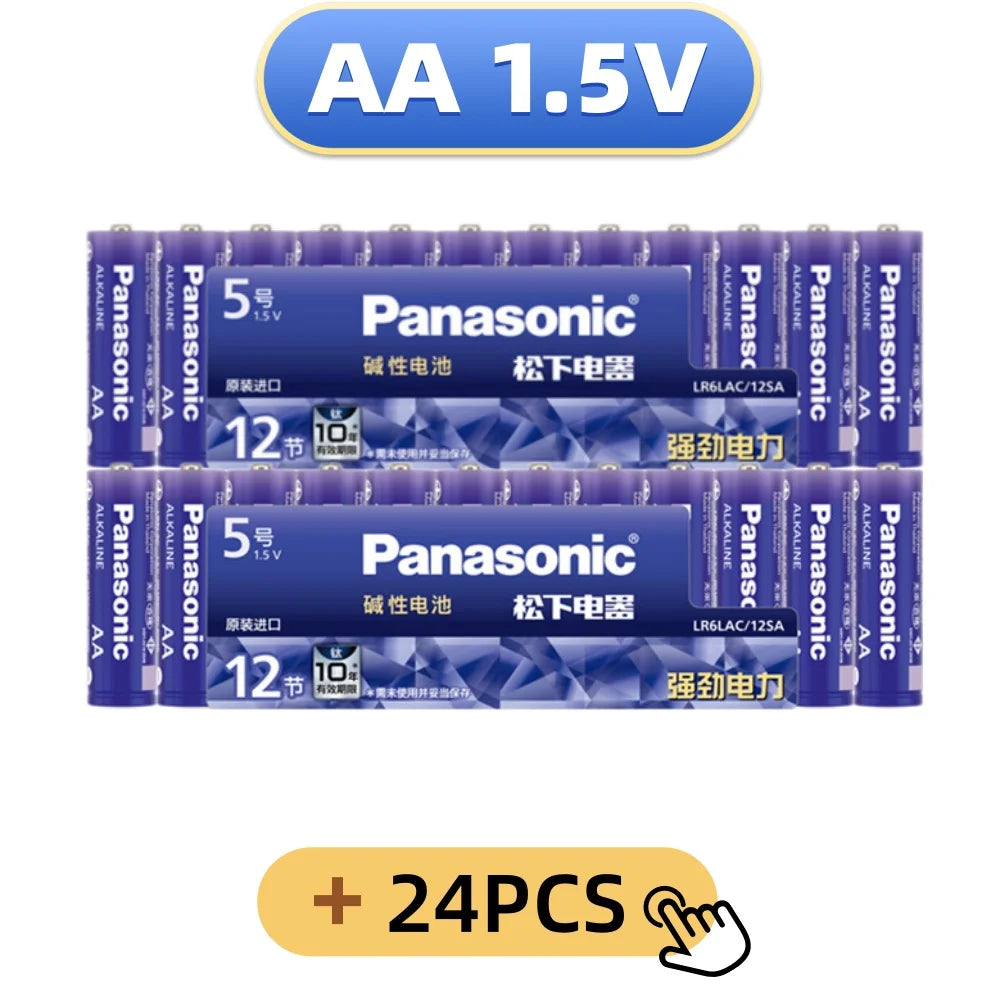 Batterie alcaline Panasonic AA/AAA da 1,5 V, adatte per fotocamere digitali, torce elettriche, lettori CD, mouse wireless, ecc.