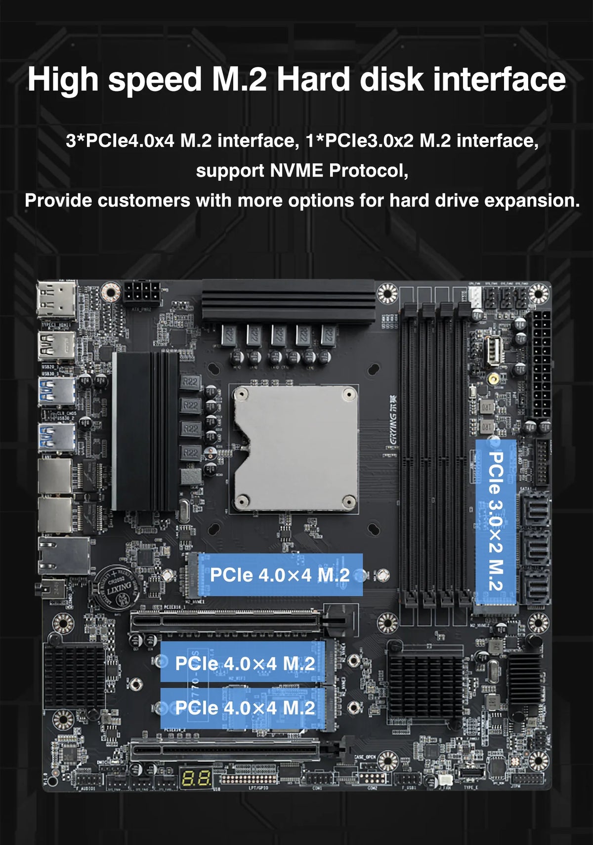 ERYING NAS Scheda madre integrata 14a generazione Core i5 14500HX 4xDDR5 Canale M.2 NVMe 2280 2.5G WIFI SFF8643 Interfaccia a 12 porte SATA