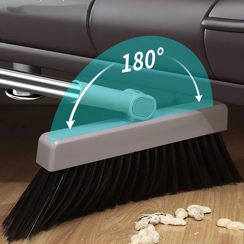 Set 3-in-1 con scopa e paletta, spazzola per pavimenti, kit di pulizia con setole morbide antiaderenti per casa, ufficio, dormitorio, scuola