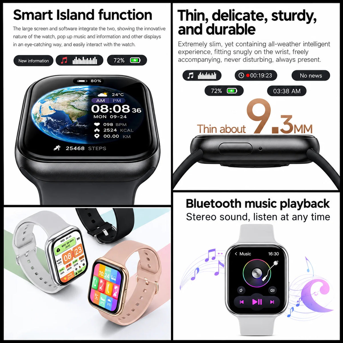 Nuovo Smartwatch iOS Serie 11, Display AMOLED Ultra HD, Cardiofrequenzimetro, GPS, Impermeabile IP68, Fitness, Chiamate Wireless, Braccialetto Originale