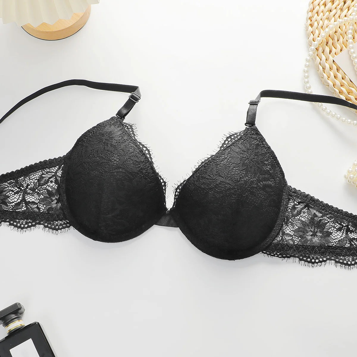 Reggiseno push up in due pezzi da donna in pizzo semplice e sexy di alta qualità A3107