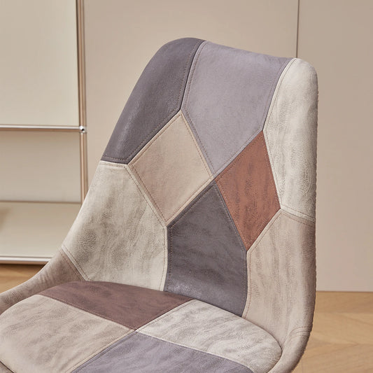 EGOONM Set di 2/4 Sedie da Pranzo Patchwork con Gambe in Legno e Seduta Imbottita per Cucina e Soggiorno in Tessuto Tecnico