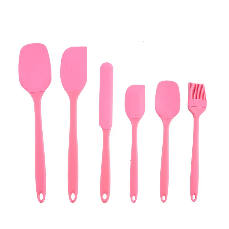 Set di utensili da cucina in silicone da 6 pezzi, spatola per crema, spatola, pennello per olio, set di raschietti di varie misure, strumento per la cottura, non integrato