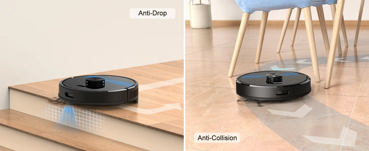 Lubluelu SL60 Max+ 4500Pa Robot Aspirapolvere e Lavapavimenti con Ricarica Automatica per Peli di Animali, Tappeti e Pavimenti Duri