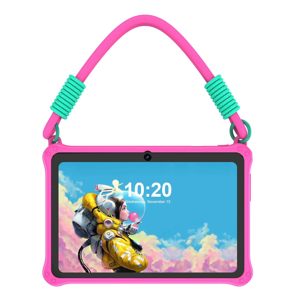 PRITOM Kids Tablet da 7 pollici Android 13 4 GB (2+2 espandibile) RAM 32 GB ROM WiFi Bluetooth Software di apprendimento installato con cordino