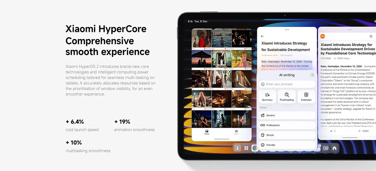 Xiaomi Pad 7 Versione Globale, CPU Octa-core Snapdragon 7+ Gen 3, Tablet con Batteria da 8850mAh, Fotocamera da 13MP, Display da 11.2" 3.2K 144Hz