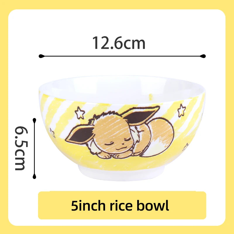 Set di Stoviglie in Ceramica Pokemon SHUNXIANG, Ciotole e Piatti con Motivi Cartoon, Set per Cena, Insalata e Pasta, Adatti al Microonde