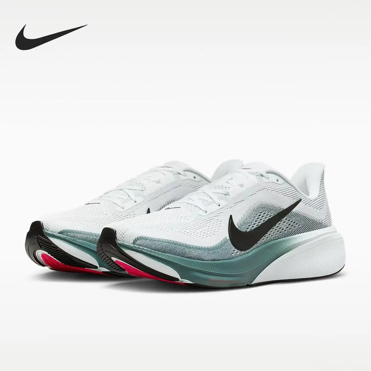 Nike Pegasus 42: scarpe da corsa da uomo, comode, resistenti all’usura e dotate di un’ottima elasticità, disponibili nei colori bianco, nero e verde, modello IB1873-110.