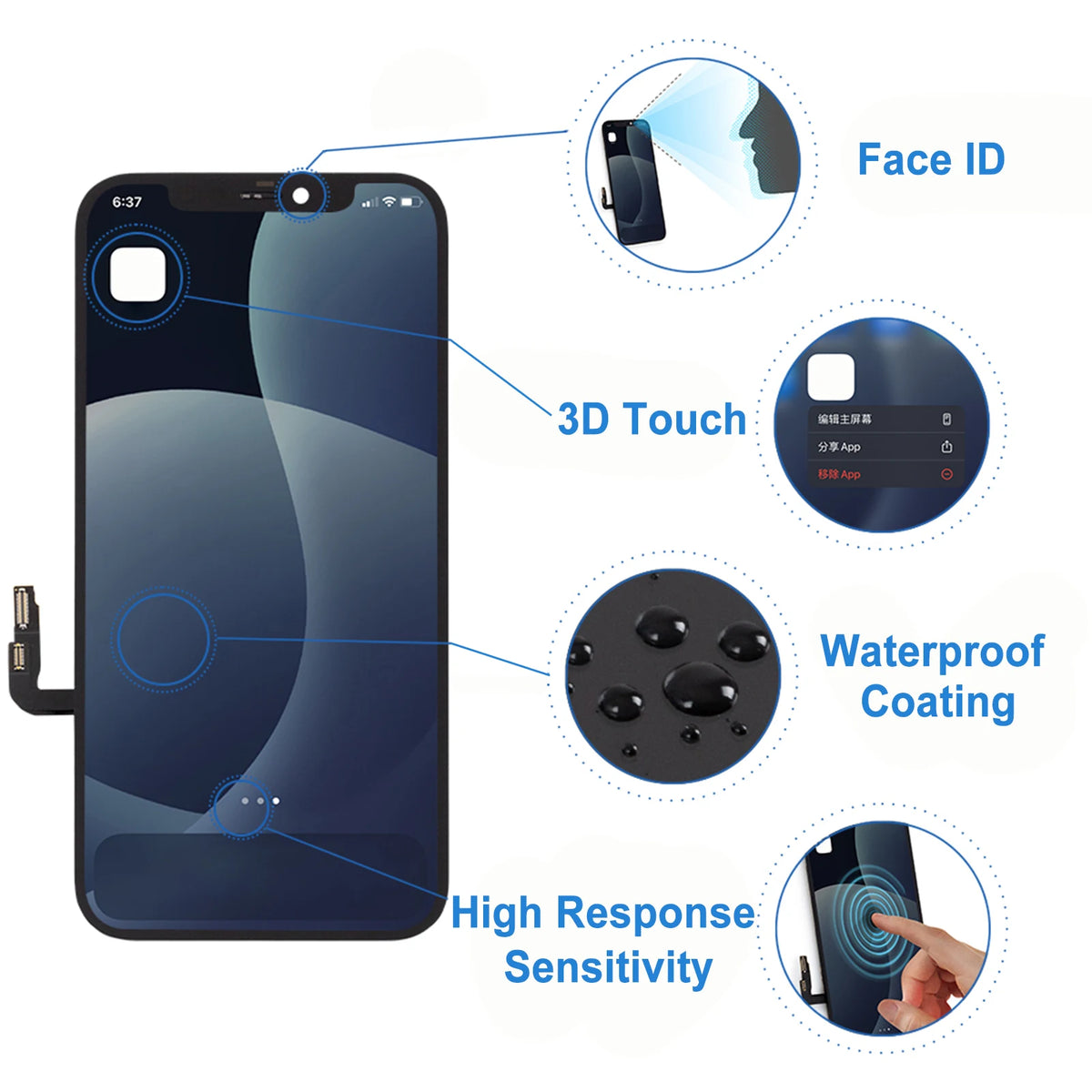 A2403 A2172 A2402 A2404 Testato al 100% Premium Lcd per IPhone 12 Nuovo Display Touch Screen Sostituzione Display di fabbrica con Touch 3D