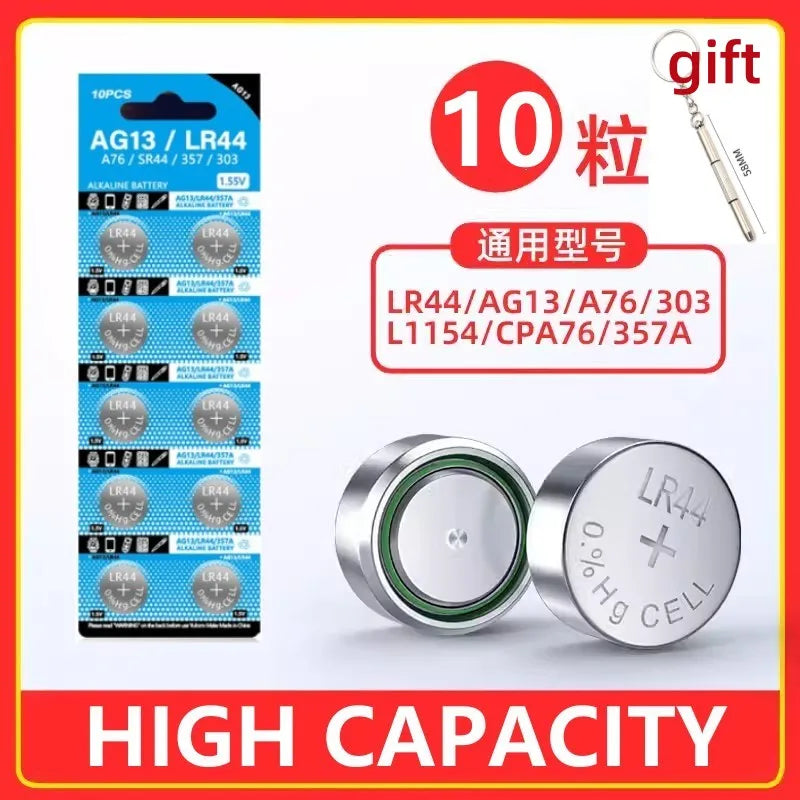 2-60 pz AG13 LR44 batteria al litio L1154 RW82 SR1154 SP76 pila SR44 batterie a bottone A76 LR1154 GP7 moneta cellulare per Watch1.55V