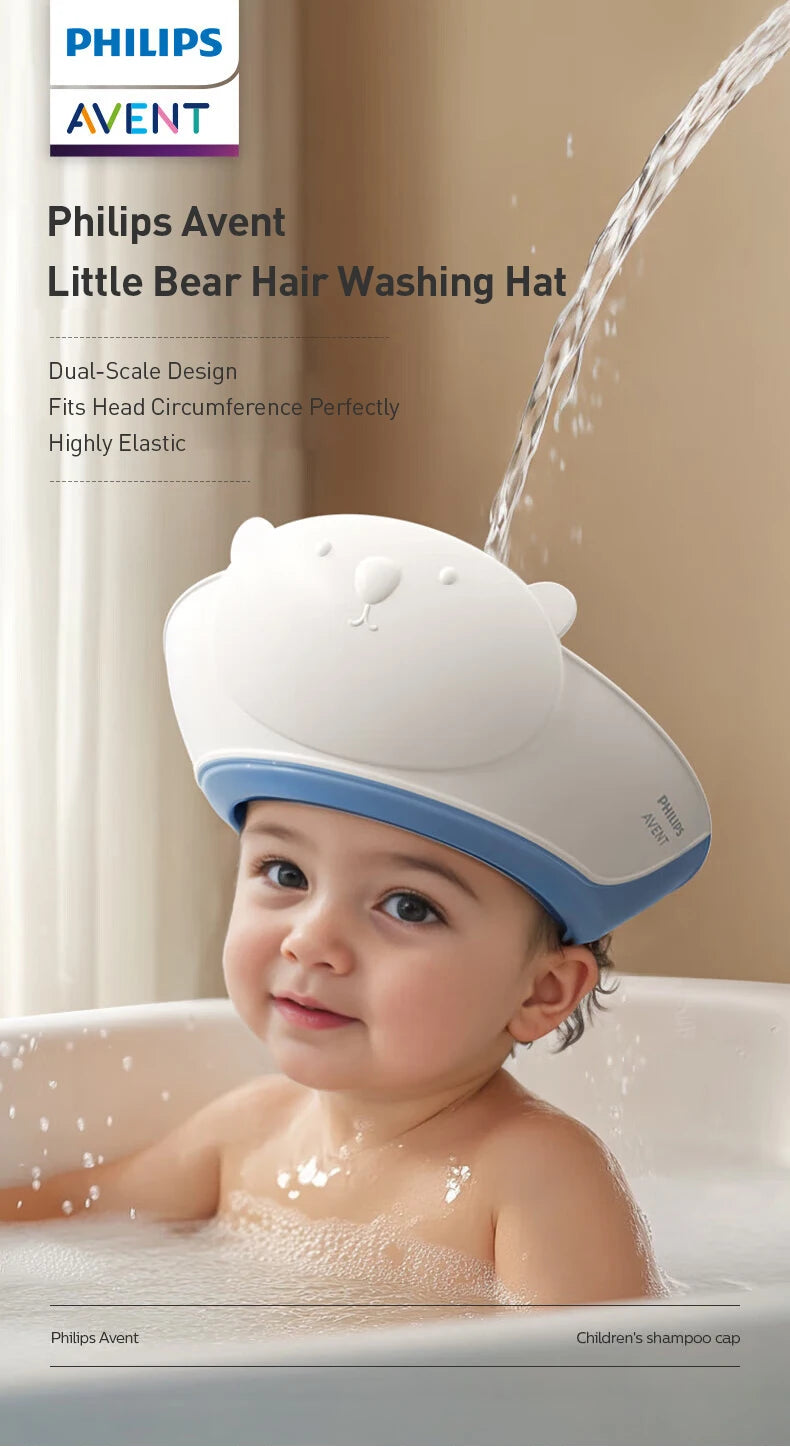 Avent Cuffia per doccia per bambini Cuffia per shampoo impermeabile per bambini Cuffia di protezione per bagno doccia regolabile adatta per 6 mesi sopra