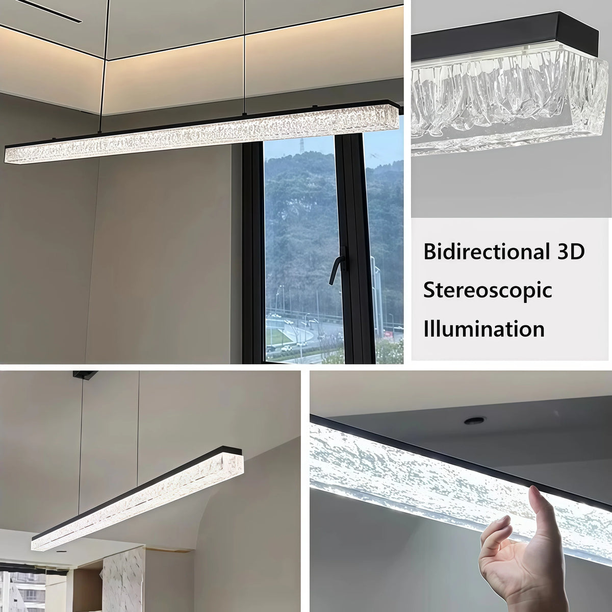 Lampadario a Soffitto Minimalista, Lampada a Sospensione di Lusso per la Casa, Luce Pendente in Acrilico con Telecomando e Dimmer, Lampada da Soffitto