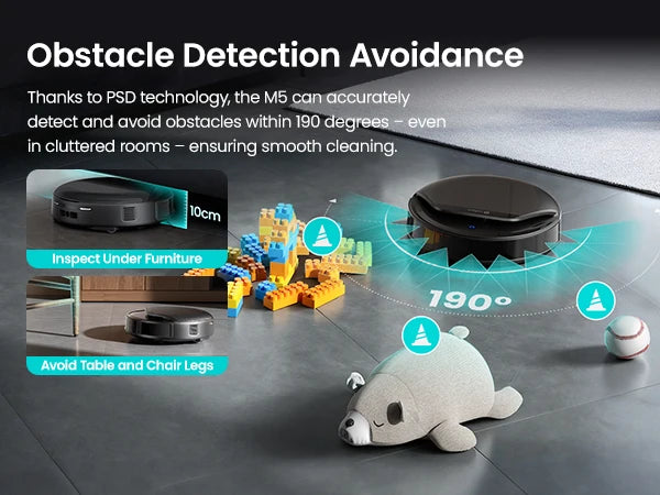 Lefant M5 Aspirapolvere Robot e Lavapavimenti Aspirazione 18000Pa Stazione di Svuotamento Automatico Rulli Autopulenti Navigazione Laser dToF Pulitore Pavimenti Intelligente