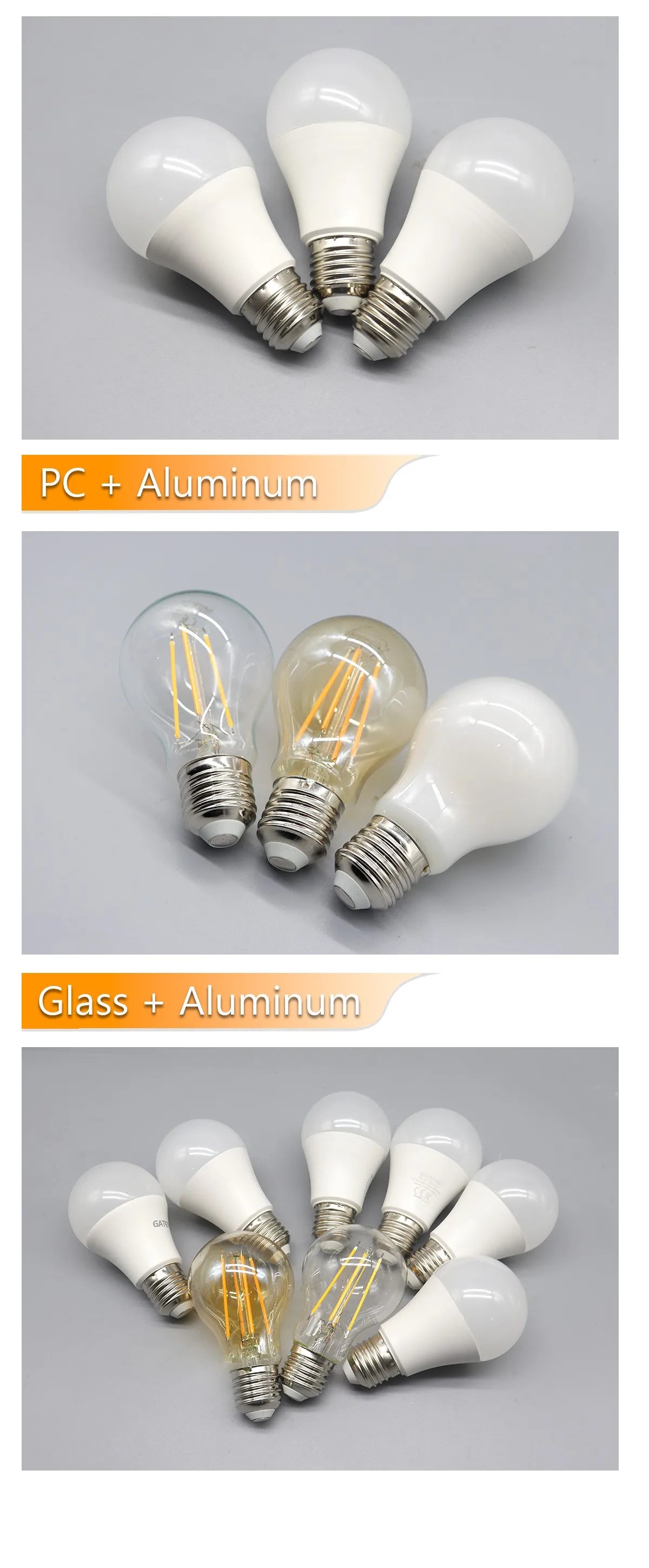 10 Lampadine LED E27 2200K 3000K 4000K 6000K AC100-240V Rosso Verde Illuminazione Colorata di Alta Qualità in Vetro PC per Arredamento Casa