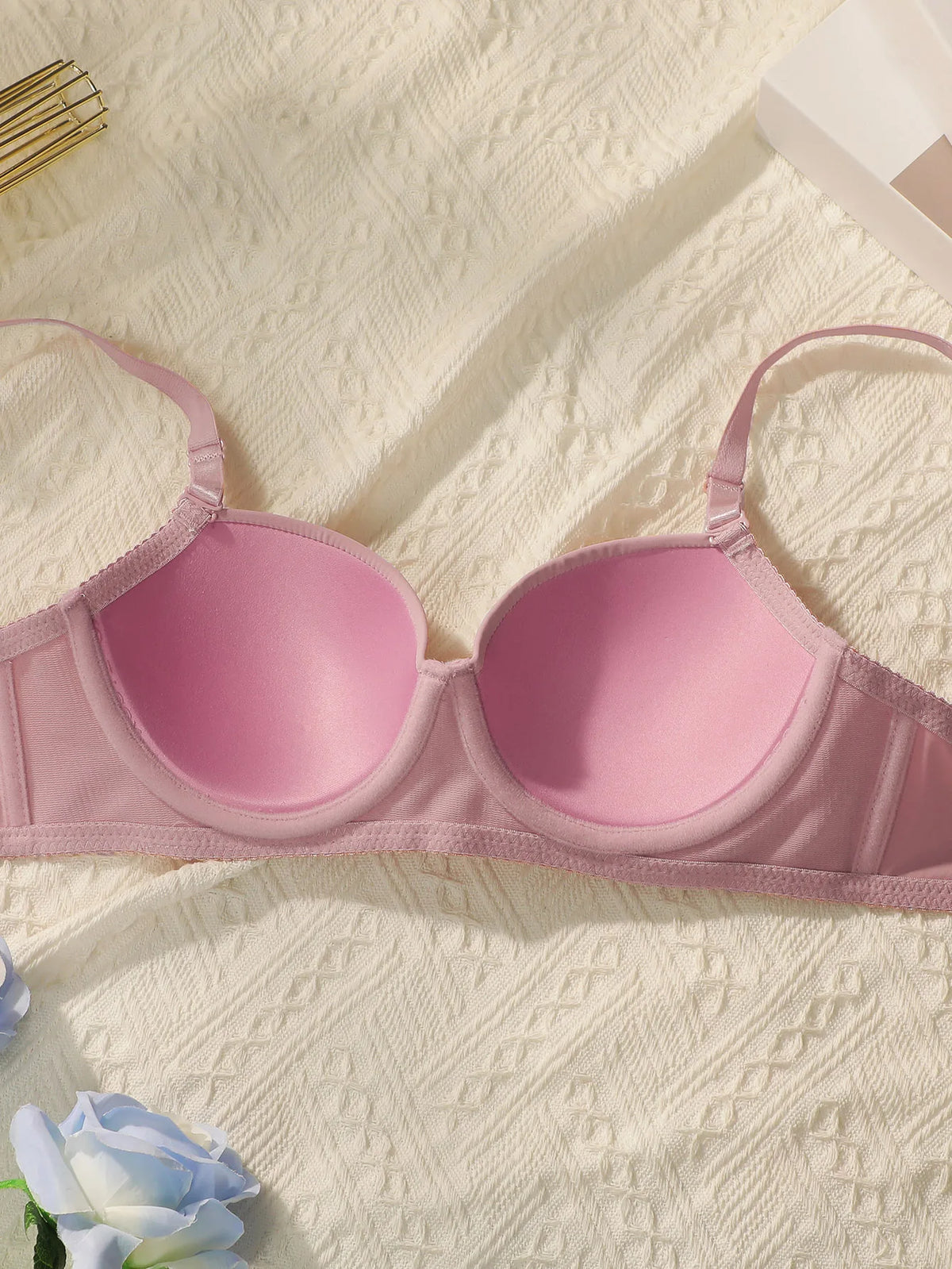 2 set Set di biancheria intima con ferretto solido Reggiseno push up da donna con anello in acciaio Moda donna intimo Mutandine Set di reggiseni per tutti i giorni J2611