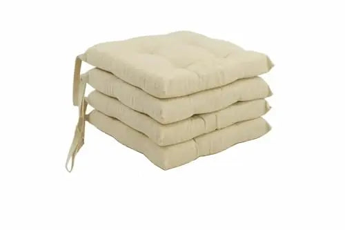 Set di 4 Cuscini per Sedia con Lacci a 4 Punti, Imbottiti e Rivestiti in Policotone - Design Confortevole, Made in Italy, Coprisedie in Diversi Colori per Cucina Casa