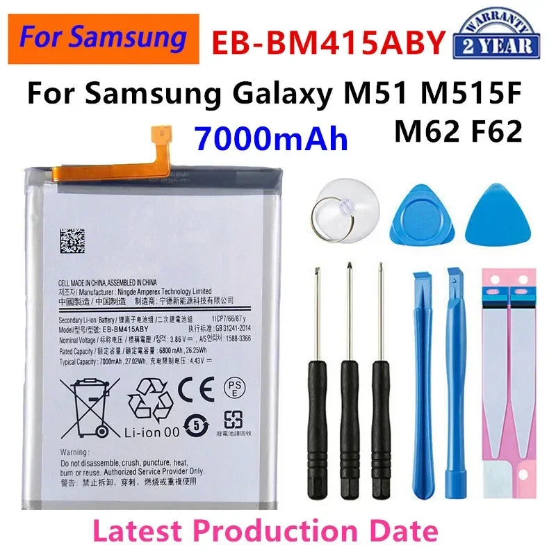 Batteria HQ-S71 EB-BM146ABY EB-BM526ABY per Samsung Galaxy M11 M54 F54 M33 M13 Galaxy M51 M56 M52 M32 M15 M35 F15 5G