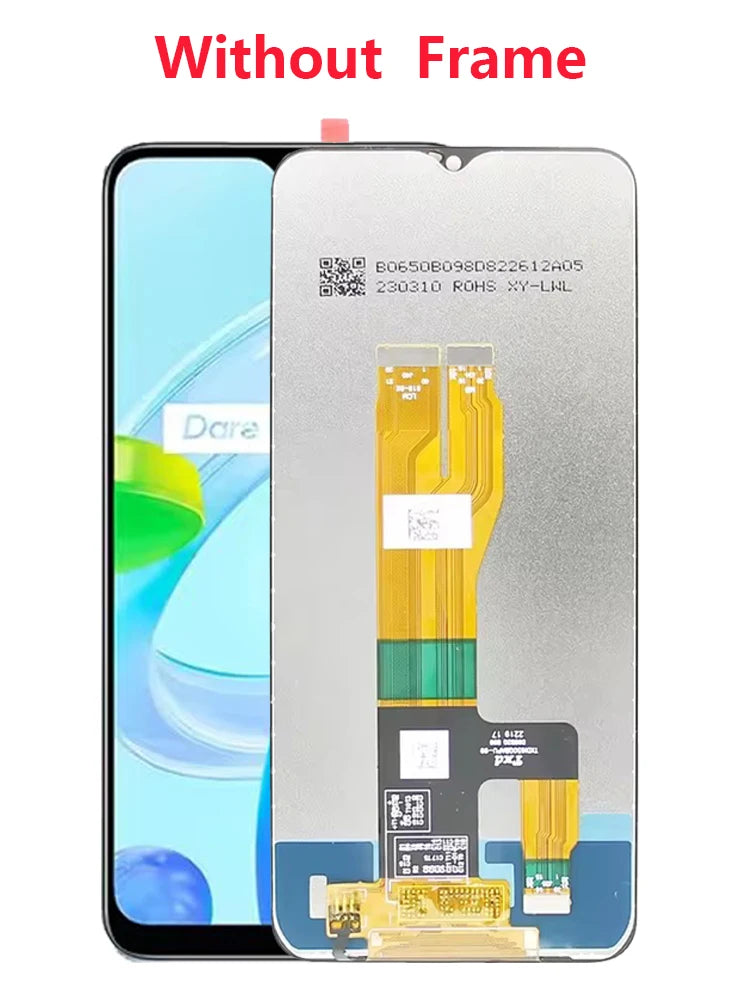 Display LCD da 6,5' per OPPO Realme C33 2023, digitalizzatore touchscreen completo con telaio di ricambio, parti di ricambio RMX3624 RMX3627