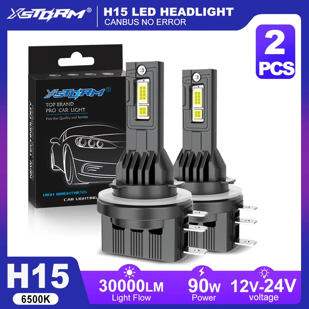 XSTORM 30000LM H15 Luci a LED per VW Golf 6 MK3 H15 Lampadine per fari a LED Luci di guida a fascio alto e basso DRL per BMW Mercedes Audi