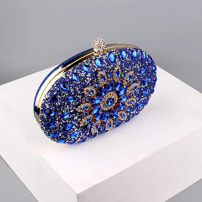 Diamond Crystal Women Make Up Cosmetic Evening Shoulder Messenger pochette borsa per telefono borsa dorata argentea rossa rosa nera