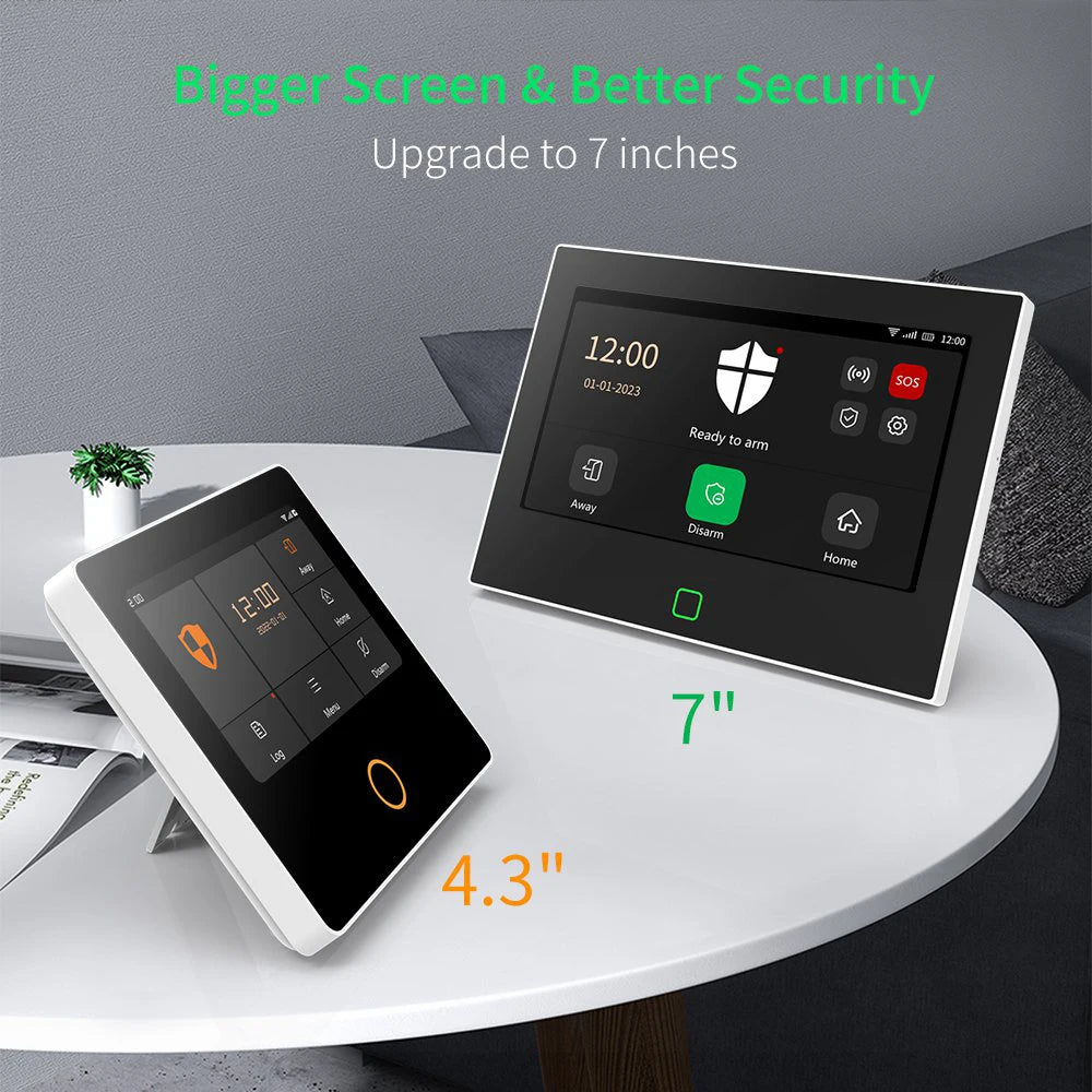 Sistema di allarme domestico Staniot da 7 pollici, wireless, WiFi, 4G, Tuya Smart, kit di protezione di sicurezza con sirena integrata da 115 dB e batteria da 5000 mAh