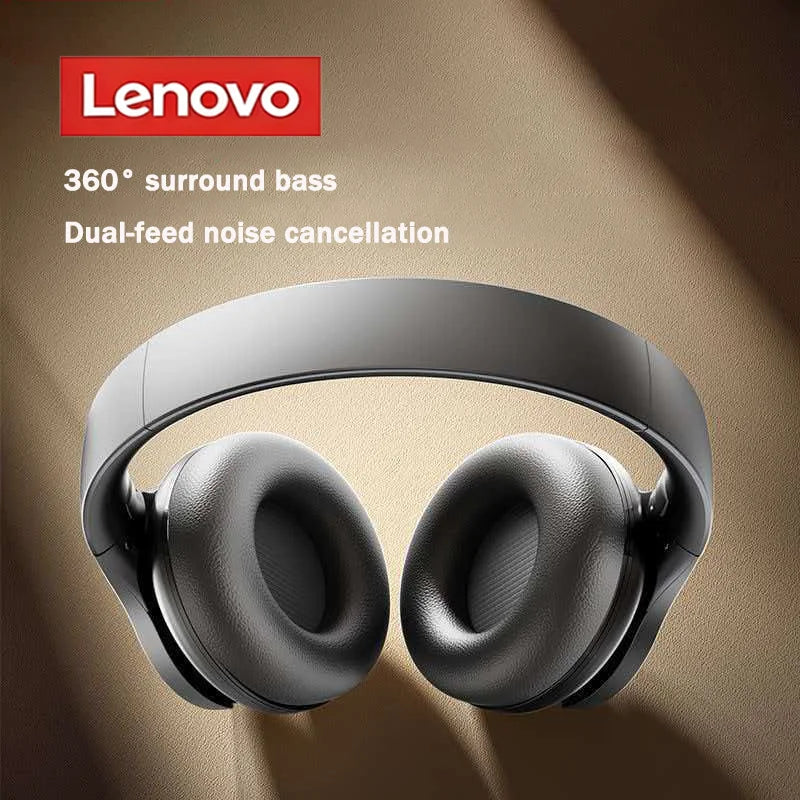 Nuovissimi Auricolari Bluetooth Lenovo, Cuffie Wireless Pieghevoli Over-ear per Computer, Cancellazione del Rumore, Audio HIFI Stereo, Cuffie da Gaming