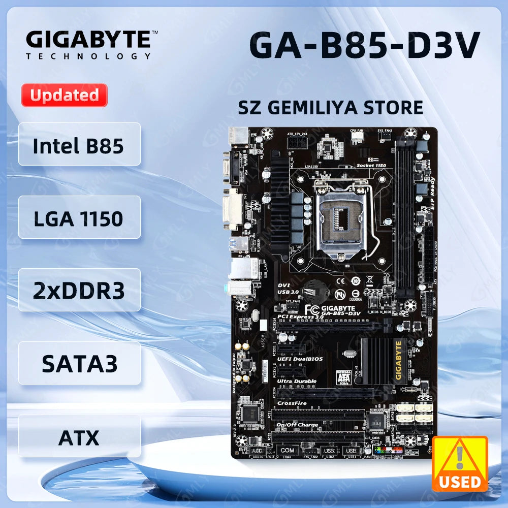 Scheda Madre GIGABYTE GA-B85-D3V 1150 DDR3 32GB Intel B85 Compatibile con CPU Core 4170 4370 4130 4770 4570 4590 4790 ATX