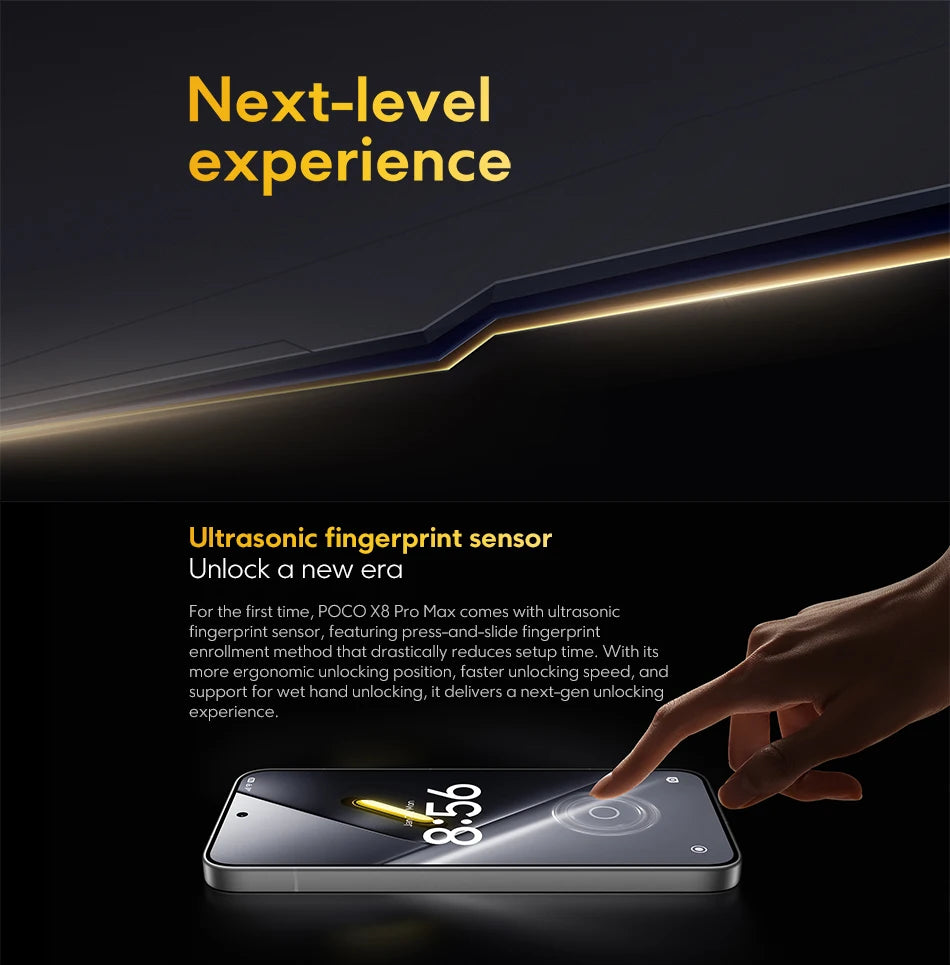 Versione Globale POCO X8 Pro Max 5G NFC Smartphone, Batteria Monster da 8500mAh, Dimensity 9500s, Display AMOLED da 6.83'' 1.5K 120Hz