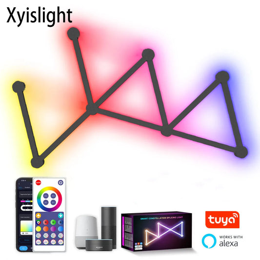 WIFI LED Smart Wall Light striscia di retroilluminazione RGB atmosfera fai da te luce notturna telecomando Tuya Alexa APP per la decorazione della sala giochi