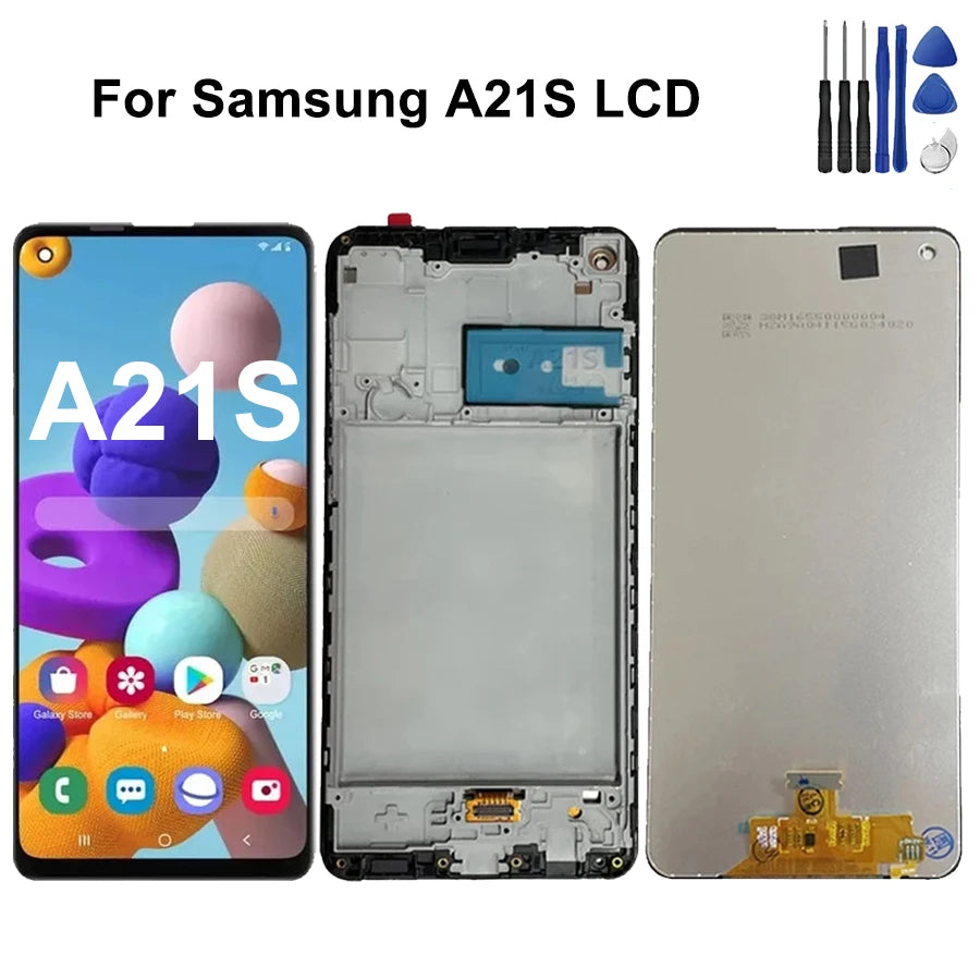 Display LCD con Touch Screen e Cornice per Samsung A21S SM-A217FN/DS