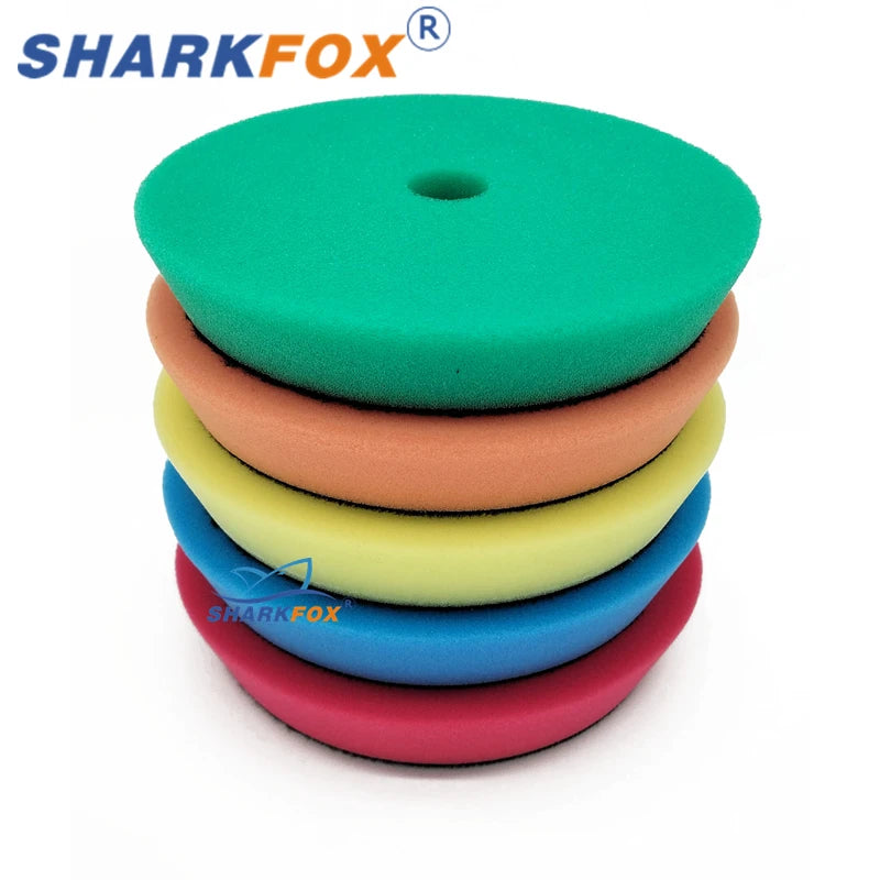 Kit di spugne lucidanti Sharkfox da 5 pollici (125 mm)/6 pollici (150 mm) per lucidatrice per auto, disco lucidante in schiuma.