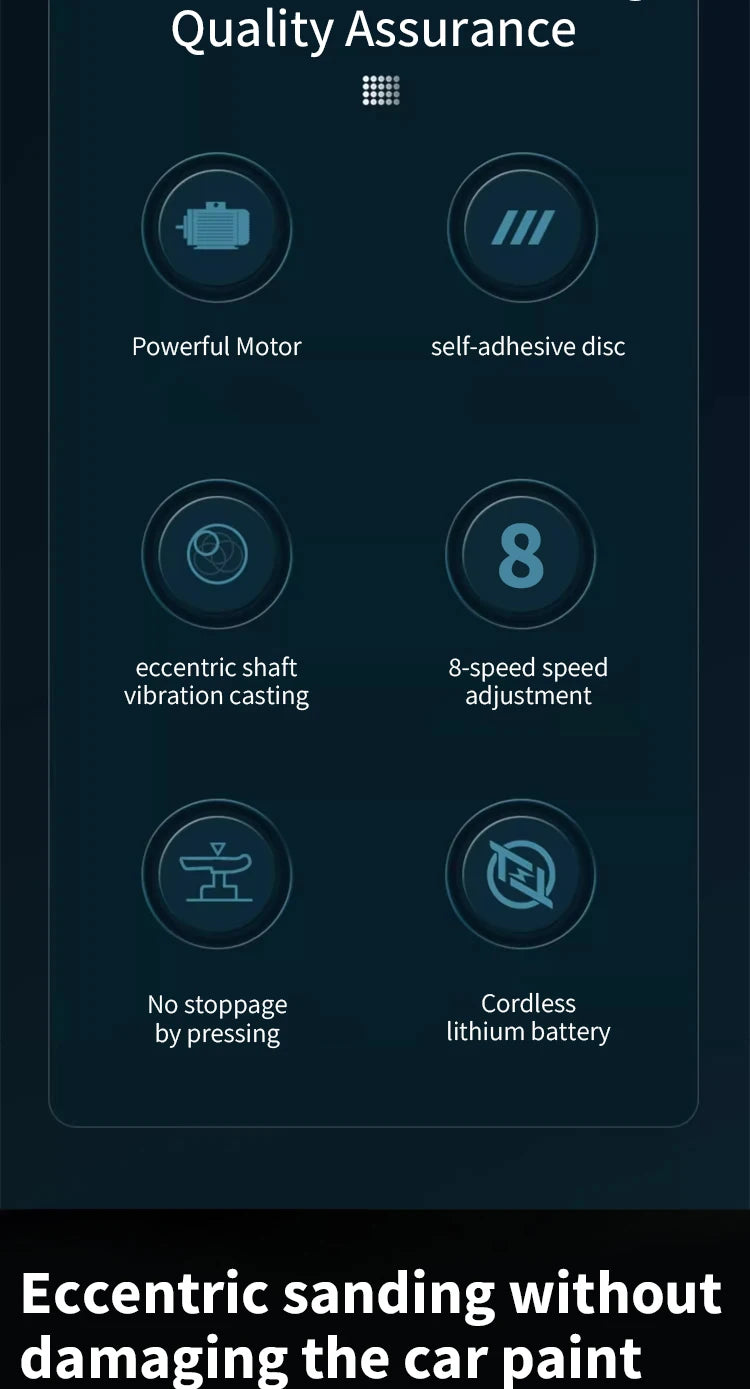 Lucidatrice Senza Fili Mamidw, 8 Velocità Variabili Max 5000 Giri/min, Lucidatrice Portatile per Auto con Platorello Autoadesivo, 4 Tamponi Lucidanti per Dettagli Auto, Ceratura e Lucidatura, Compatibile con Batteria Makita