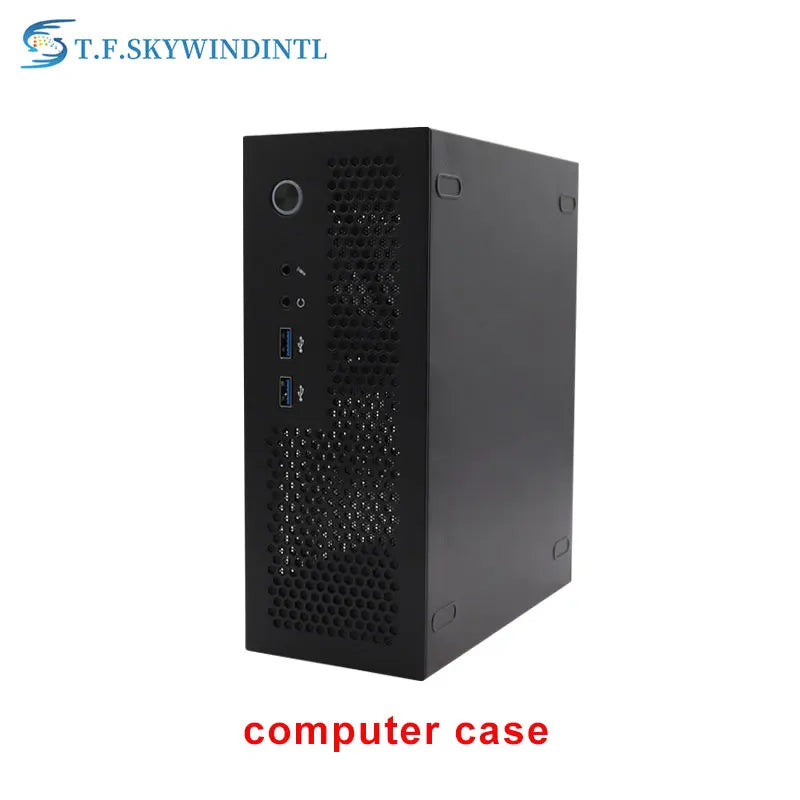 Custodia per computer Mini ITX HTPC USB 3.0 Supporta schede madri ITX Può contenere piccole alimentatori 1U/Flex Custodia per computer di casa Nera