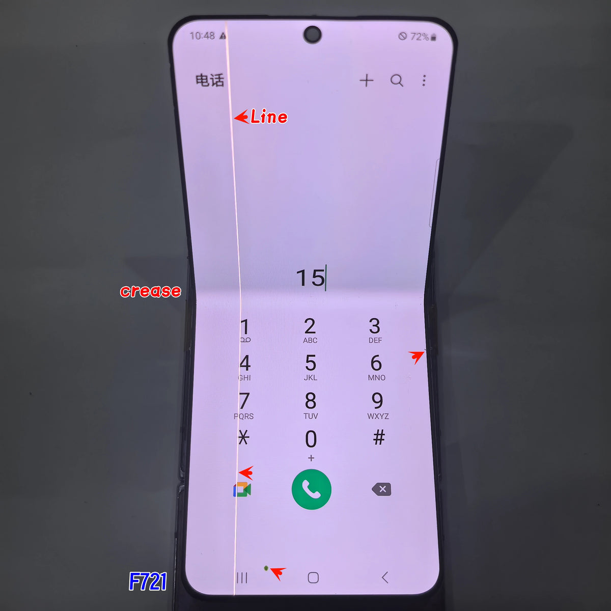 Display LCD Super AMOLED da 6.7'' 100% Testato per Samsung Z Flip 4 SM-F7210 F721 F721W F721U, Schermo Touch Sostitutivo Con Difetti