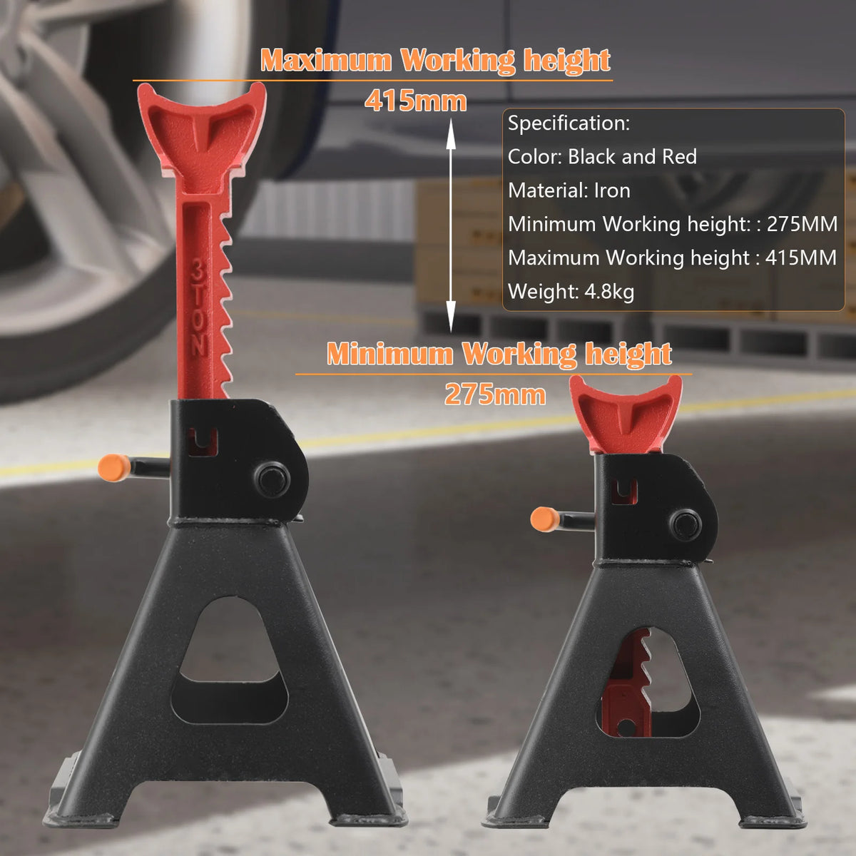 4 supporti per sollevamento ruote auto, 3 tonnellate, cavalletti di sicurezza per riparazioni auto, staffa di supporto per pneumatici, telaio di supporto