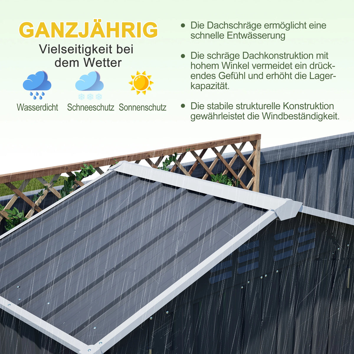 Casetta da Giardino in Metallo 5x2.6FT, Mini Capanno Multiuso per Esterni con Base e Porta Chiudibile a Chiave per Attrezzi, Cuccia per Animali, Bidone della Spazzatura, Cortile
