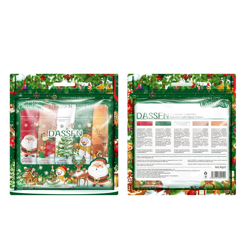 Set di Creme per le Mani di Natale, Fragranze di Cocco, Litchi, Fiori e Frutta, Lozione Corpo Idratante Portatile per Autunno e Inverno, Regalo per le Feste, Novità