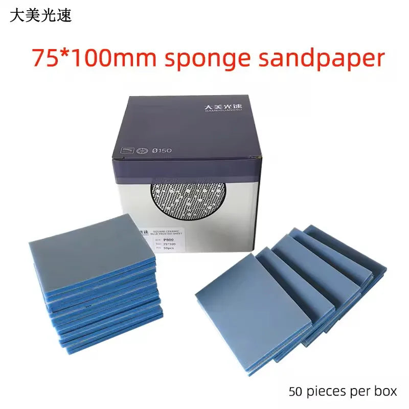 Carta vetrata in spugna blu 75x100mm Smerigliatrice a secco Floccaggio Kit per molatura e lucidatura superfici di vernice per auto Grana 400-3000
