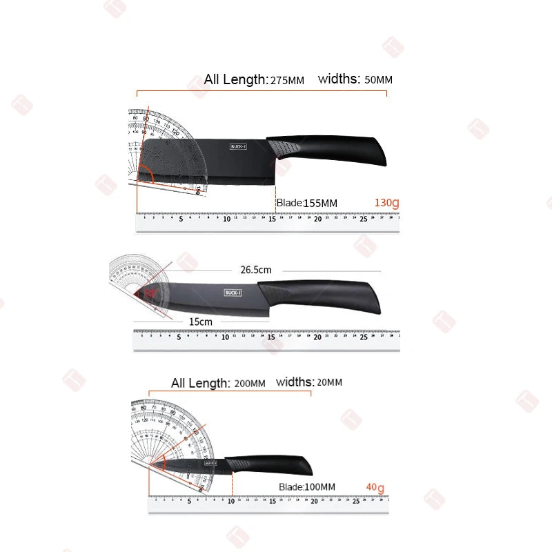 WXCOO Coltello da Cucina, Coltello da Chef per Frutta, Affettatrice per Verdure, Coltello per Disossare, Tritatutto Domestico con Coperchio, Mannaia in Acciaio Inox