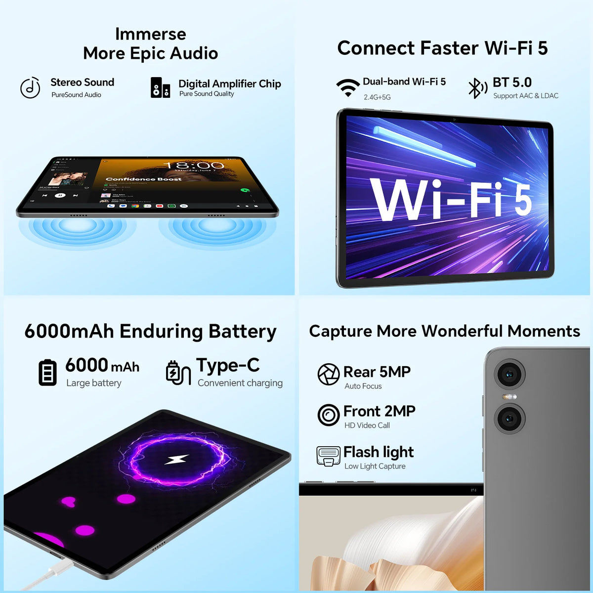 Teclast P30T Set Tablet Android 10.1" con CPU Unisoc 8-core Gemini AI, 16GB RAM (3GB+13GB Espandibili), 128GB ROM, Batteria 6000mAh, Tastiera/Custodia/Mouse/Stilo/Auricolari/Supporto