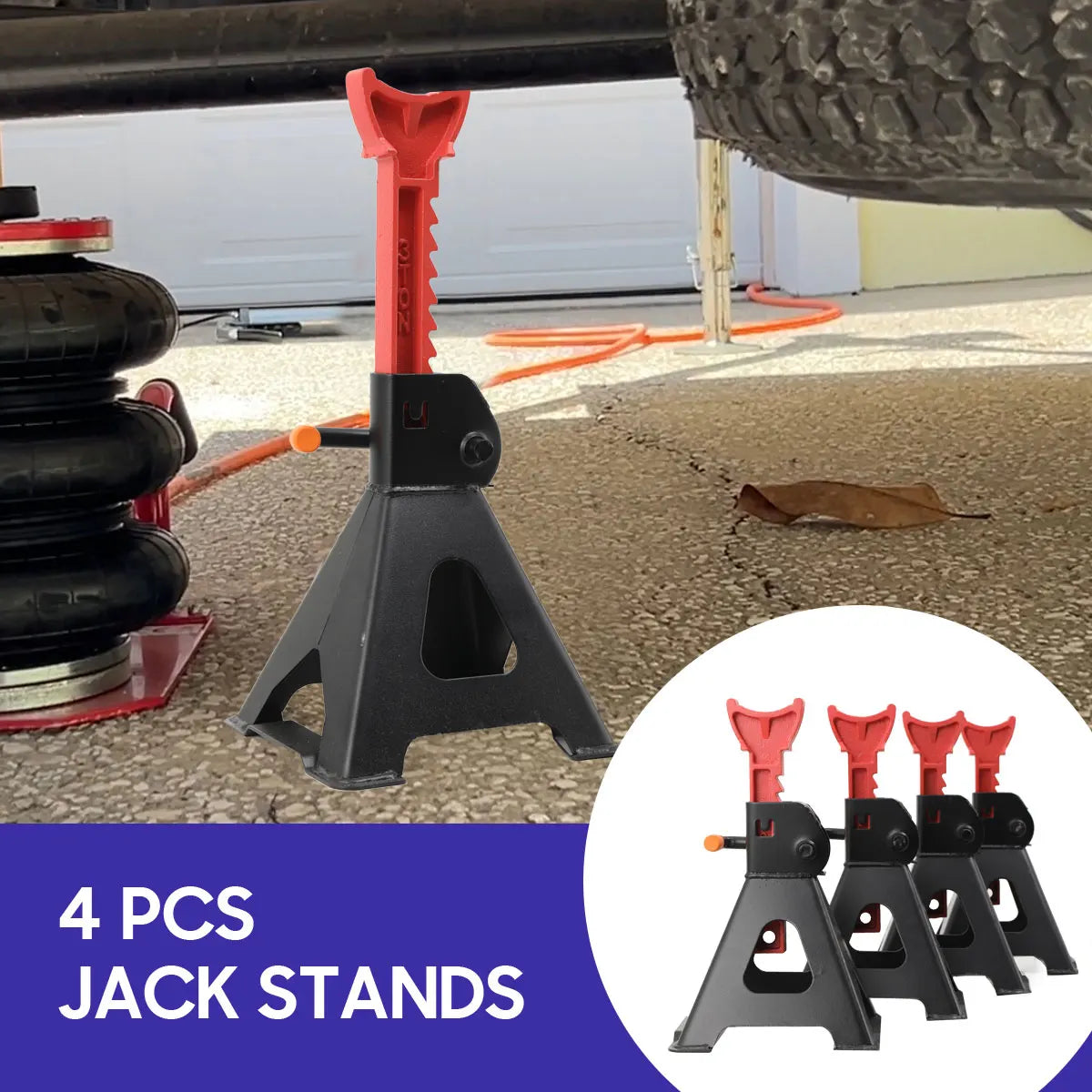 4 supporti per sollevamento ruote auto, 3 tonnellate, cavalletti di sicurezza per riparazioni auto, staffa di supporto per pneumatici, telaio di supporto